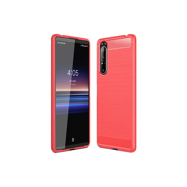 Sony Xperia 1 Mark ii Cover Case Brushed TPU Case - Red